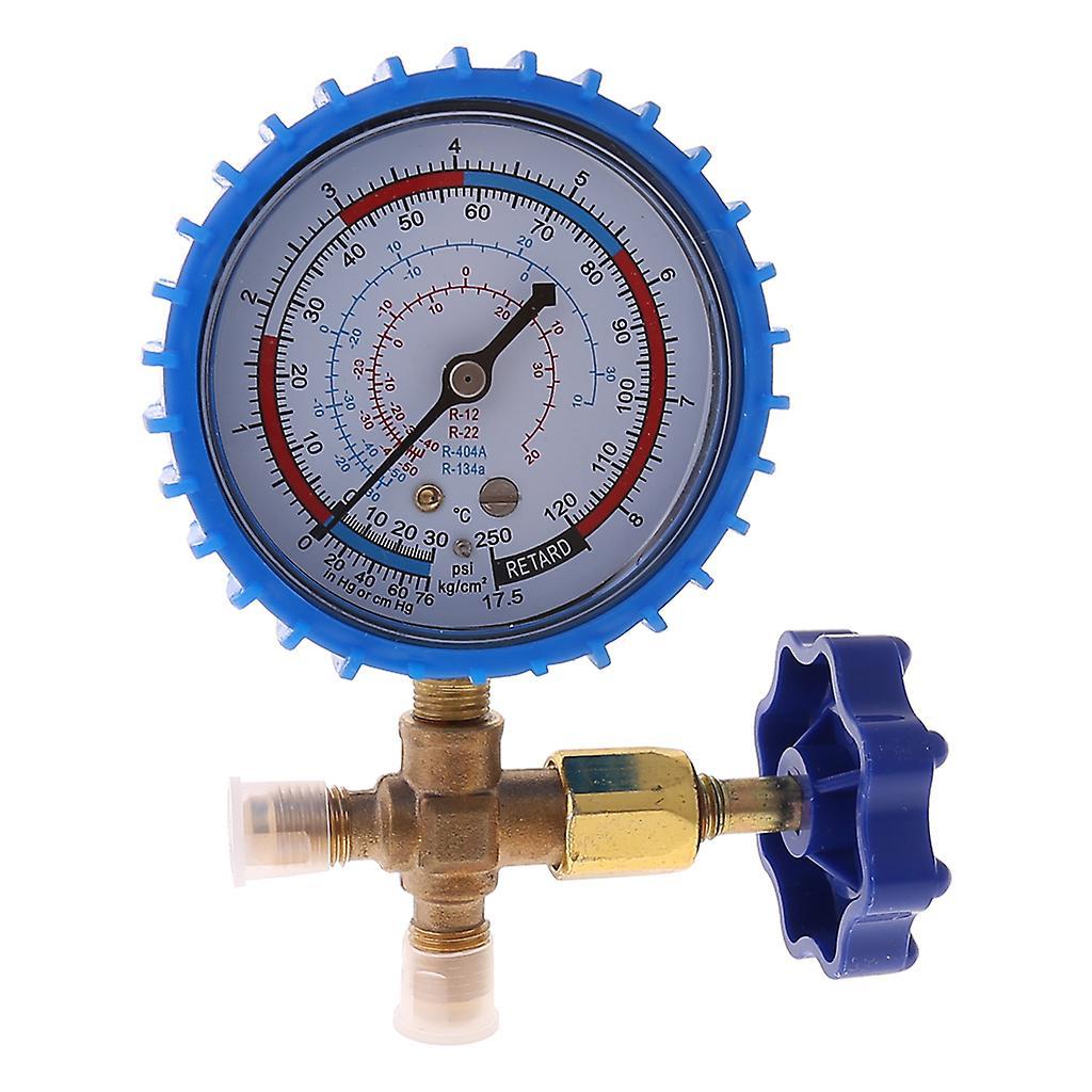 unbrand 220psi 500psi Air Conditioning Refrigerant Recharge Pressure Gauge Manometer Blue