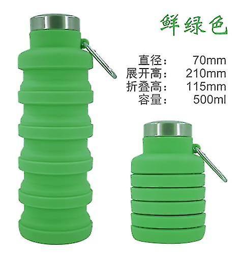 Tianzun Collapsible Water Bottles, Reusable Silicone Foldable Water Bottles Portable Travel Leak Proof Water Bottle Green