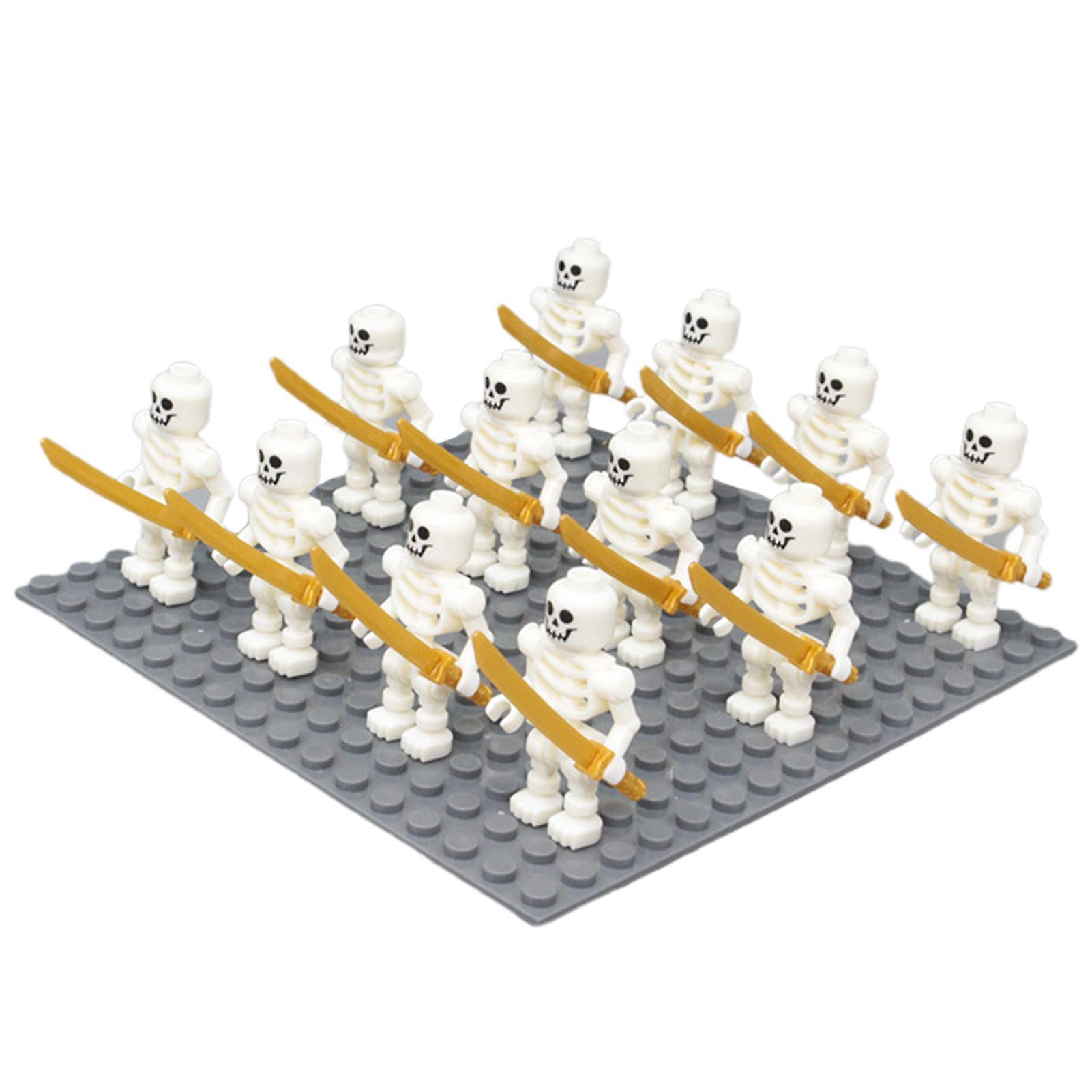 Remorui 12Pcs Skeleton Warriors Corps Building Blocks Model Toys Collection Supplies White