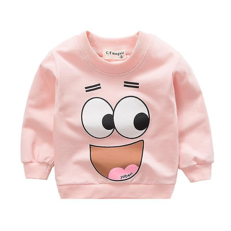 Slowmoose Cartoon Animal Long Sleeve Cotton Sweater / Sweatshirts pink face 12M