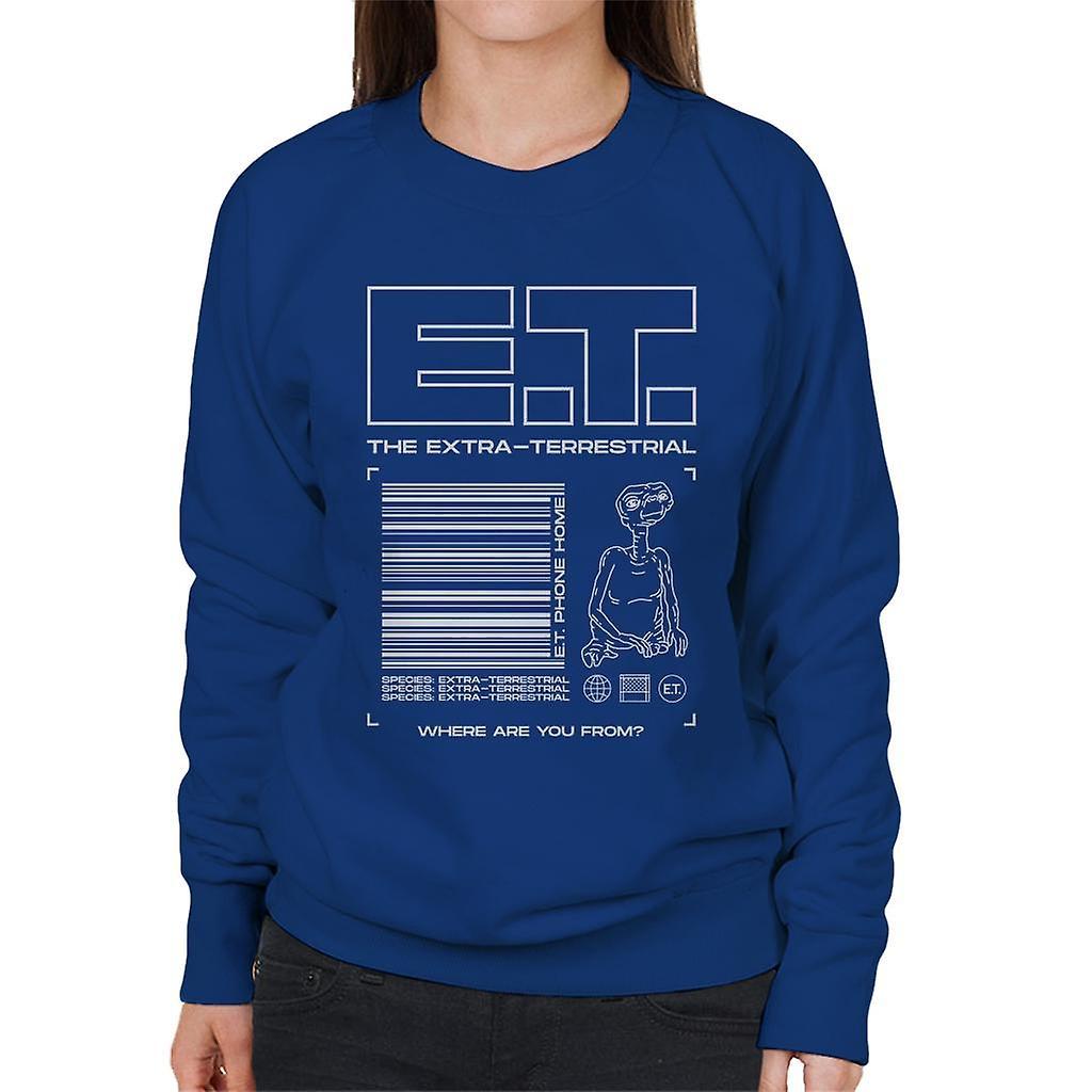 E.T. E.T. The Extra Terrestrial Where Are You From Women's Sweatshirt Royal Blue X-Large