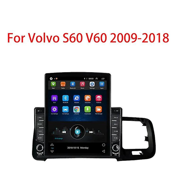 JIULUNET Tesla Type Android For Volvo S60 V60 2009 2010 2011 2012 2013-2018 Car Radio Multimedia Video Player