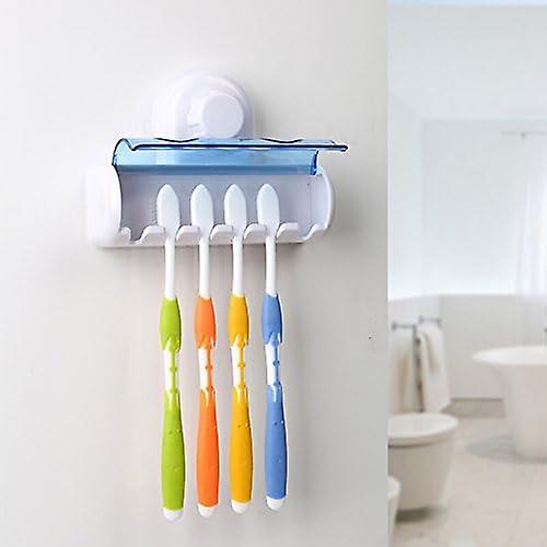 Heyone Wall Mounted Toothbrush Holder Bathroom Plastic Suction Cup Toothbrush Holder