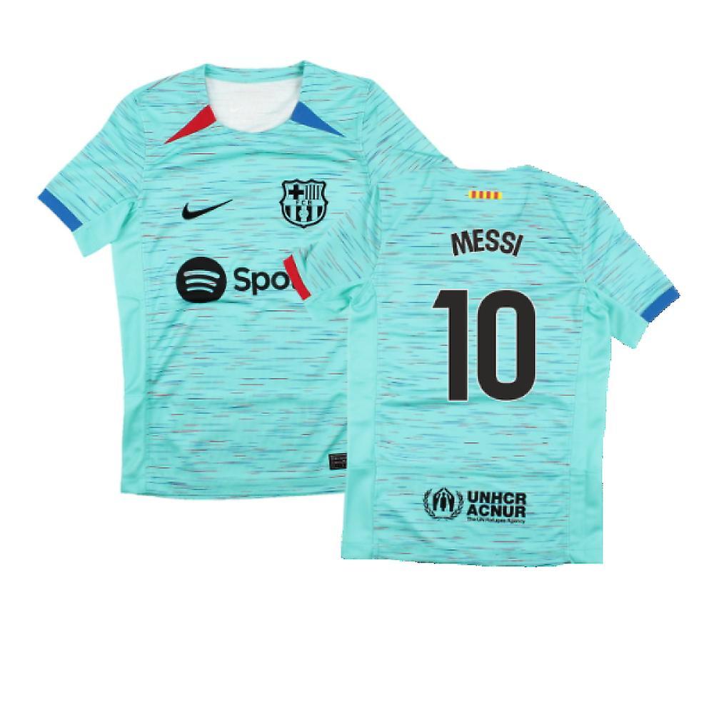 Nike 2023-2024 Barcelona Third Shirt (Kids) (Messi 10) Blue SB 25-27 inch Chest (66/69cm)