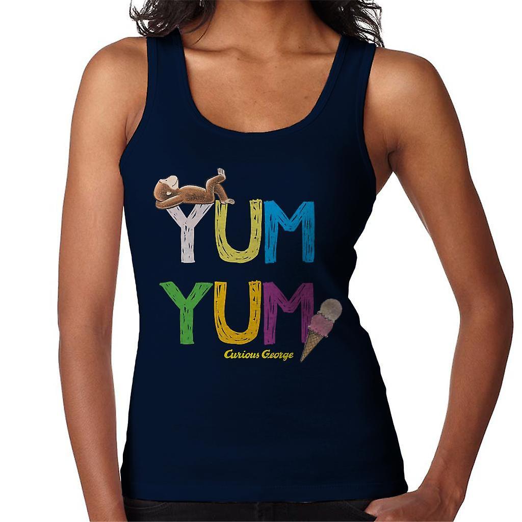 Curious George Yum Yum Ice Cream Women's Vest Navy Blue Large