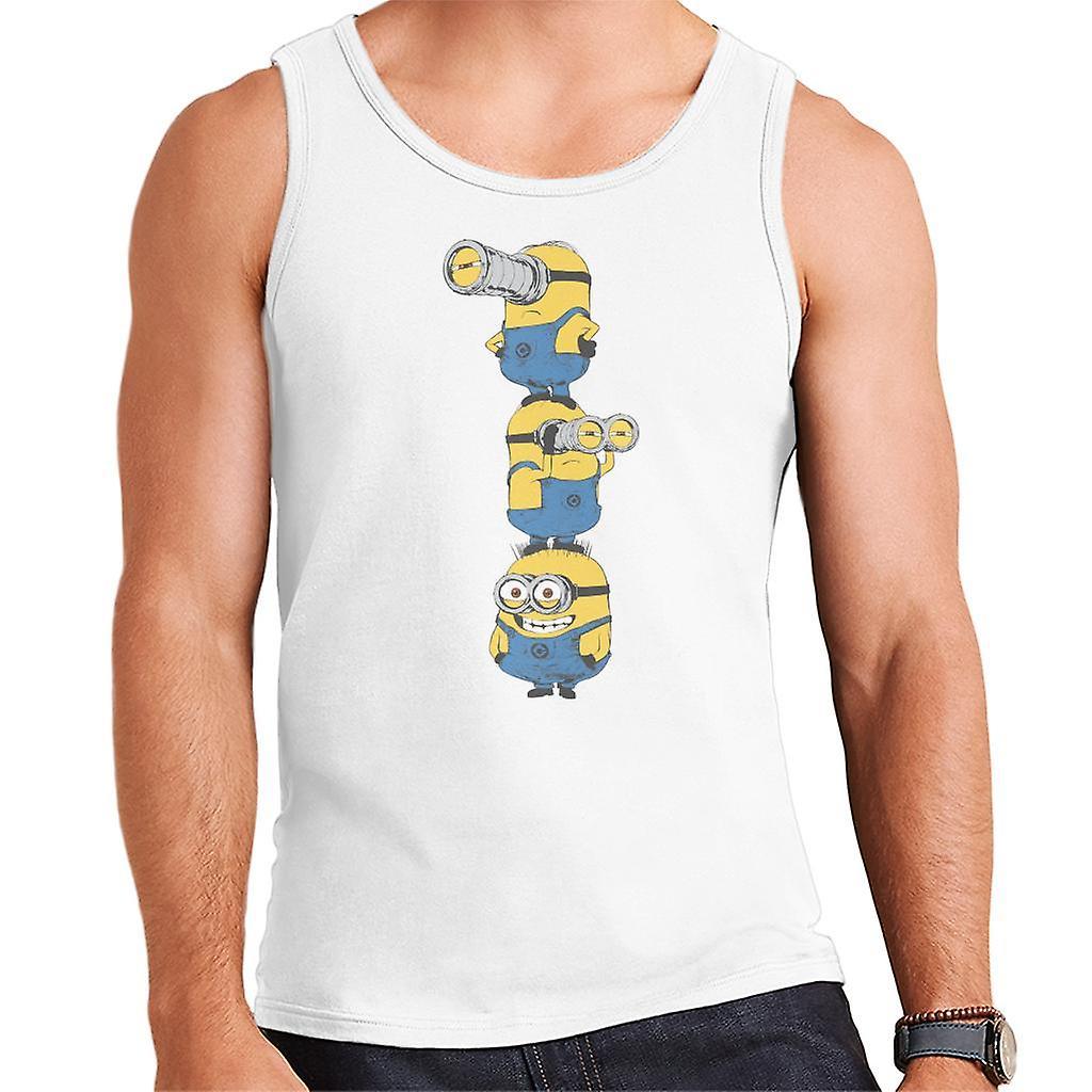 Despicable Me Minions Standing Tower Men's Vest White Medium