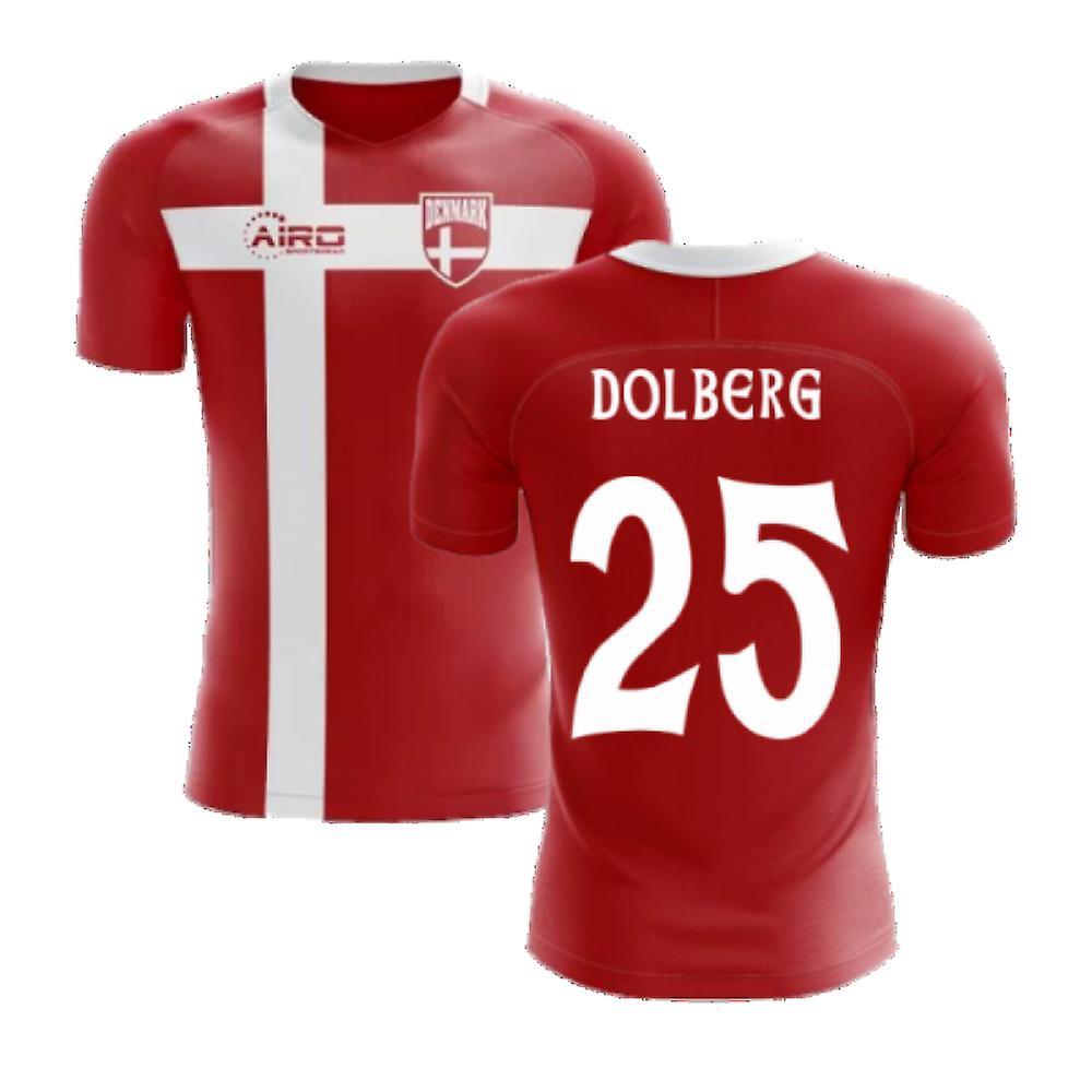 Airo Sportswear 2022-2023 Denmark Flag Concept Football Shirt (Dolberg 25) Red Medium 38-40 inch Chest (96-104cm)