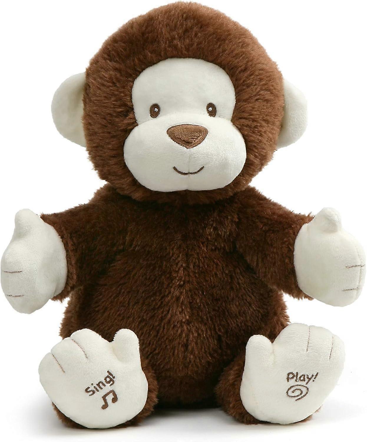 Heyone Baby Animated Clappy Monkey Stuffed Animal, Singing & Clapping Musical Plush, Brown, 12"