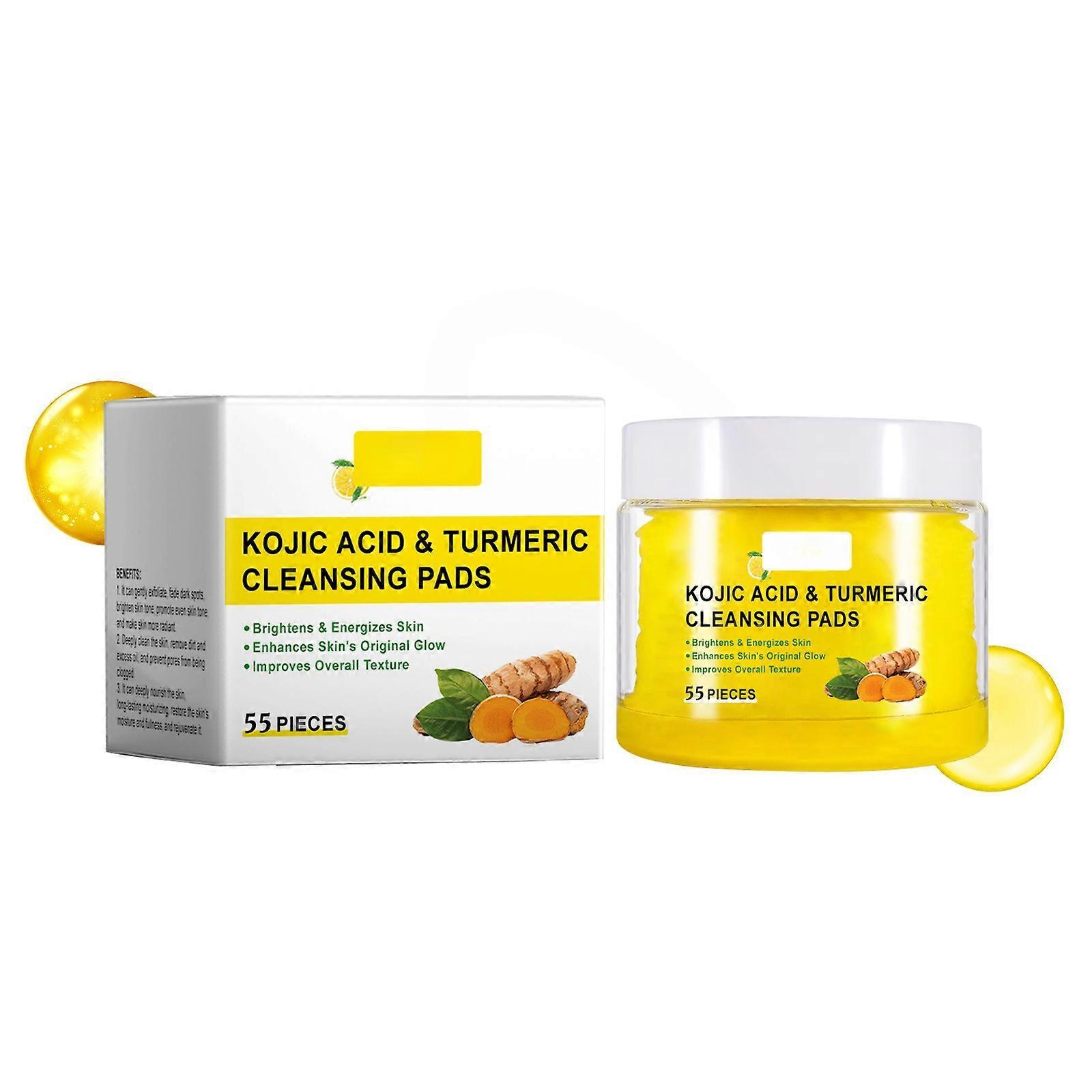 Unbrand Turmeric Cleansing Pads, Kojic Acid And Turmeric Cleansing Pads Helps Balance Skin Oil And Water,Facial Skin Cleansing Pad 1pc