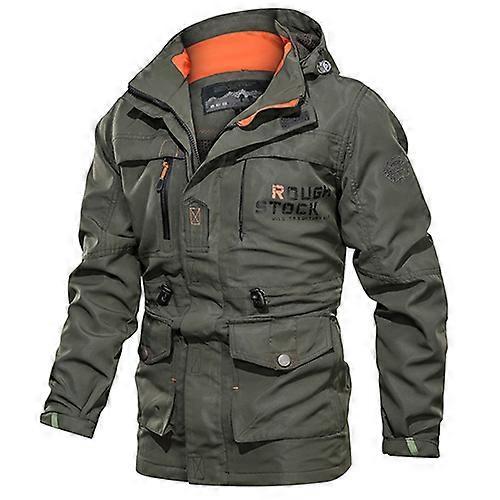 Mens New Waterproof Outdoor Coats Big Size Military Bomber Jacket Men Autumn Quick Dry Multi-pocket Tactical Jackets Windbreaker Army Green M