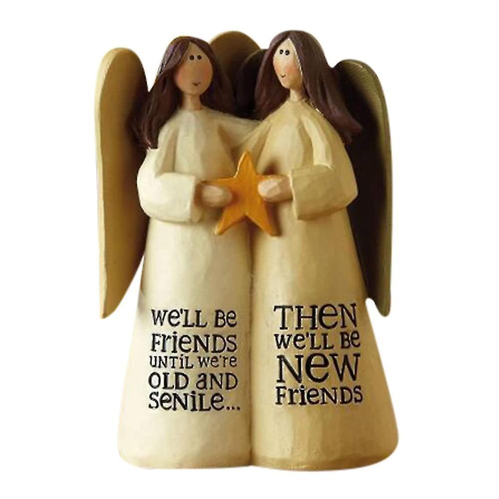 Frusde Angel Of Friendship Figurine, Forever Sisters And Best Friends Statue, Angel Sculpture Ornaments, Friendship Gifts C