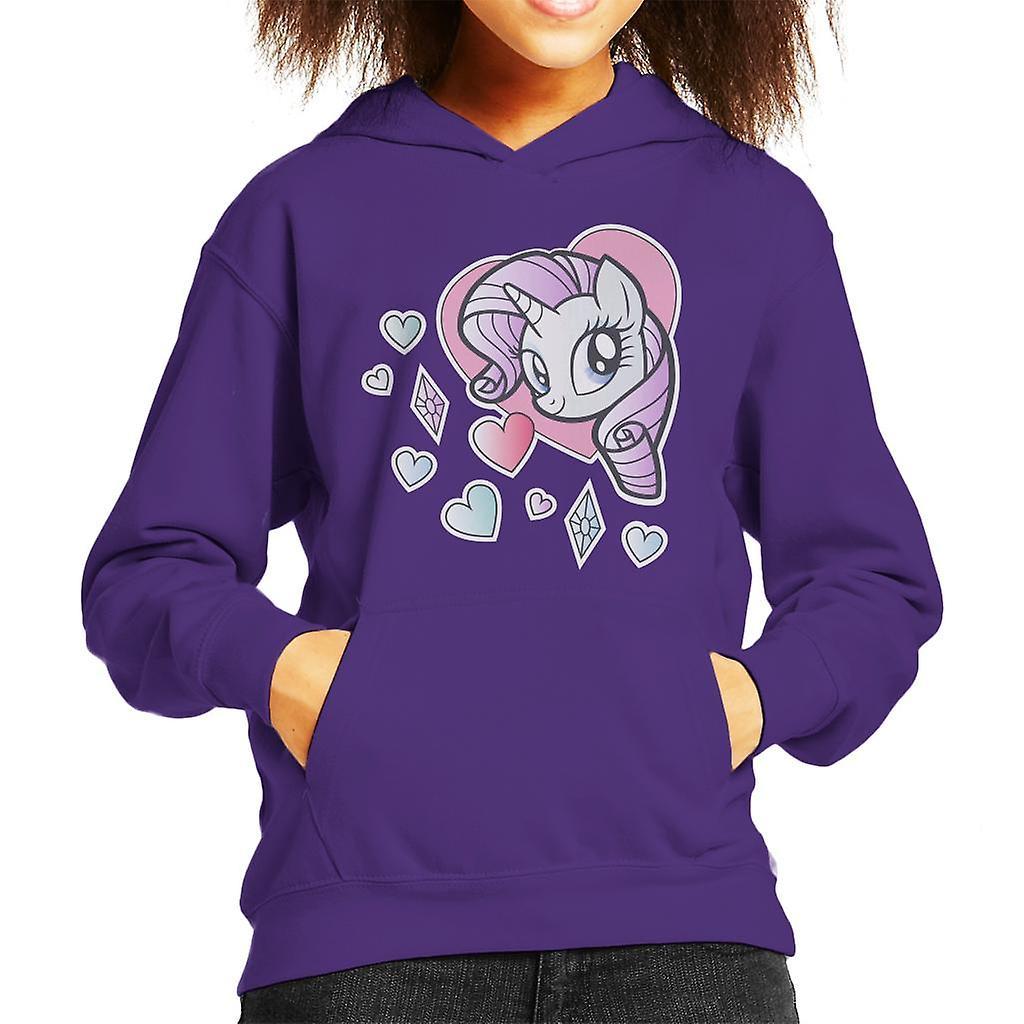 My Little Pony Rarity Heart Kid's Hooded Sweatshirt Purple Medium (7-8 yrs)