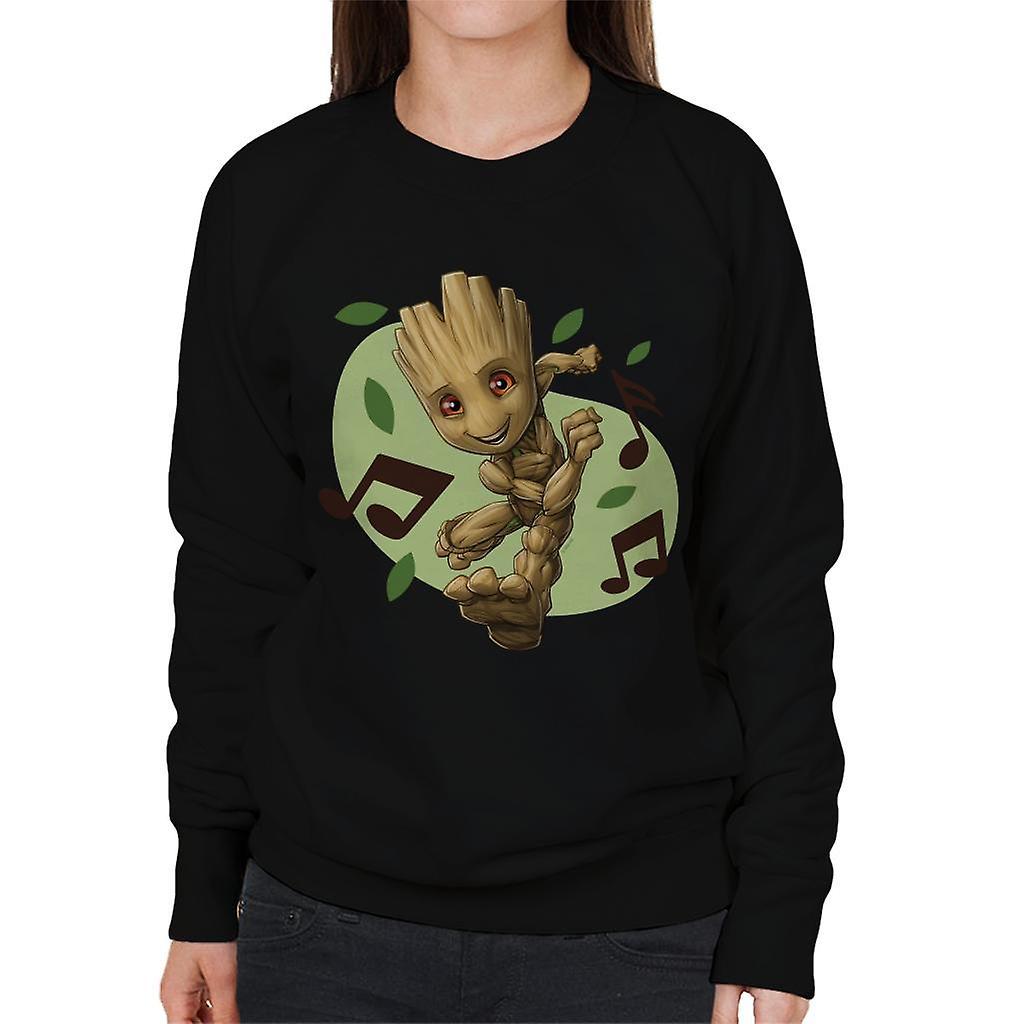 Marvel Guardians Of The Galaxy Groot Musical Clefs Women's Sweatshirt Black Large