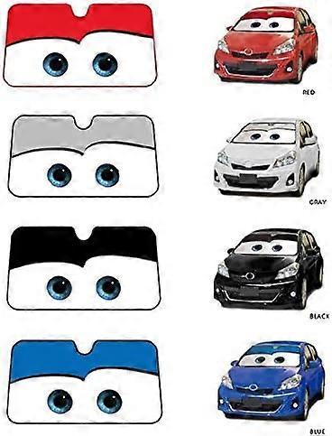 Wuhing Car Windshield Sun Protection Cartoon Eyes Front Car Sun Protection Shade Visor Vehicle Accessories Blue