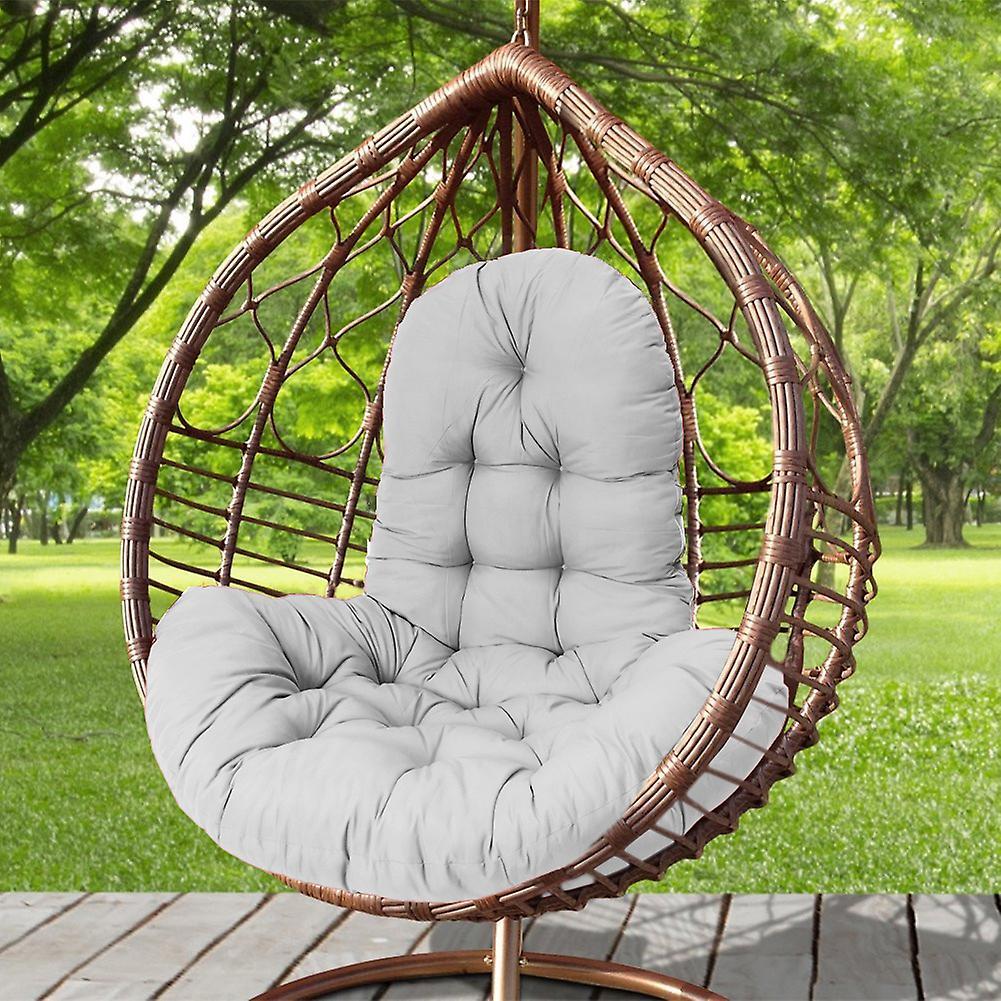 Living And Home Hanging Egg Chair Thick Cushion Swing Chair Pad, Light Grey