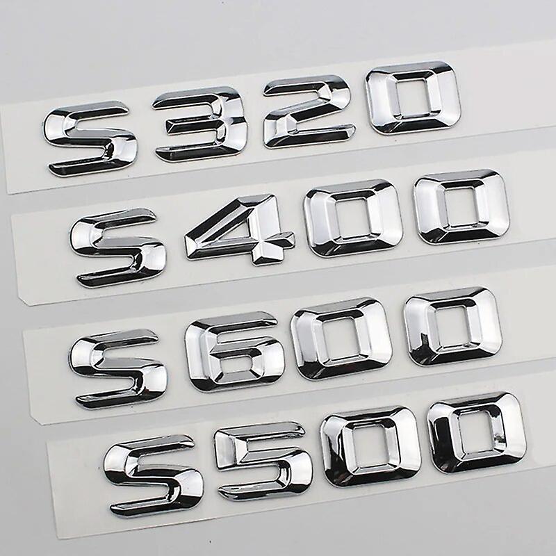 Hikig Abs 3d Chrome Car Letters Trunk Emblem Badge Sticker For W220 W221 W222 S300 S320 S350 S400 S500 Mercedes Lettering Accessories S600