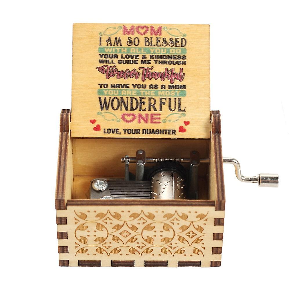 Slowmoose Hand Crank, Wooden Music Box To Someone Special MOM