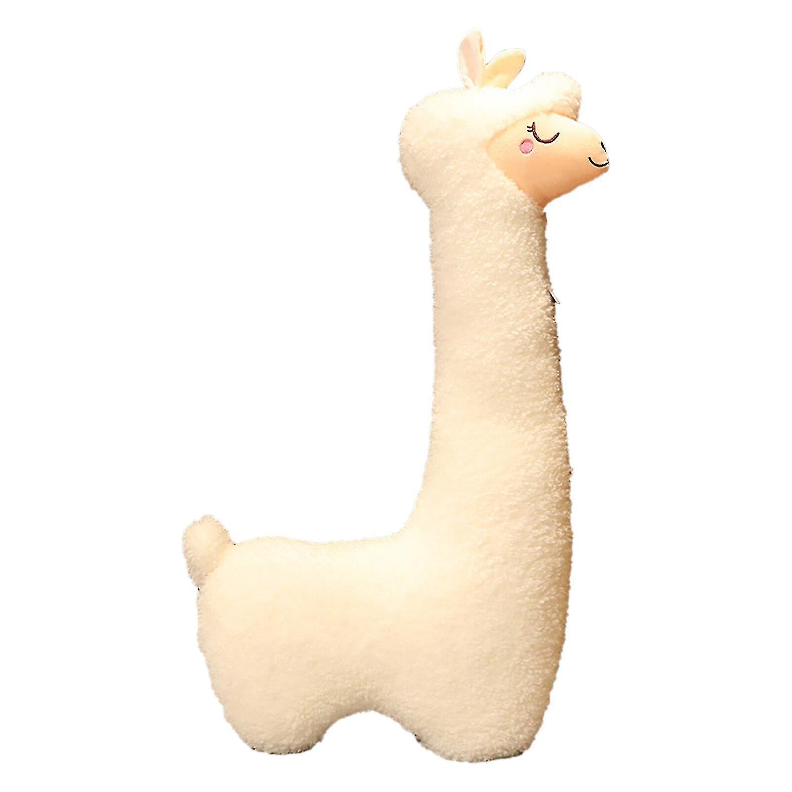 Youlaicai Llama Body Pillow Giant Alpaca Plush Long Body Pillow Fluffy Alpaca Stuffed Animal,100% New White 100cm