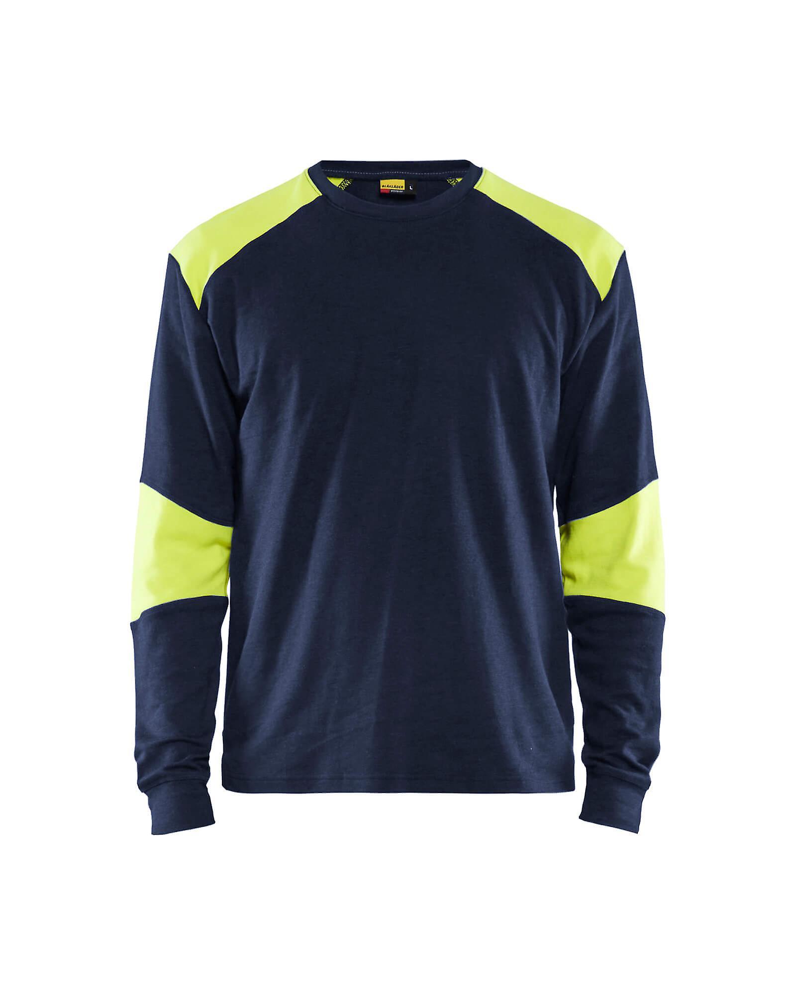 Blaklader 3457 flame retardant long-sleeve t-shirt - mens (34571761) Navy blue/yellow L