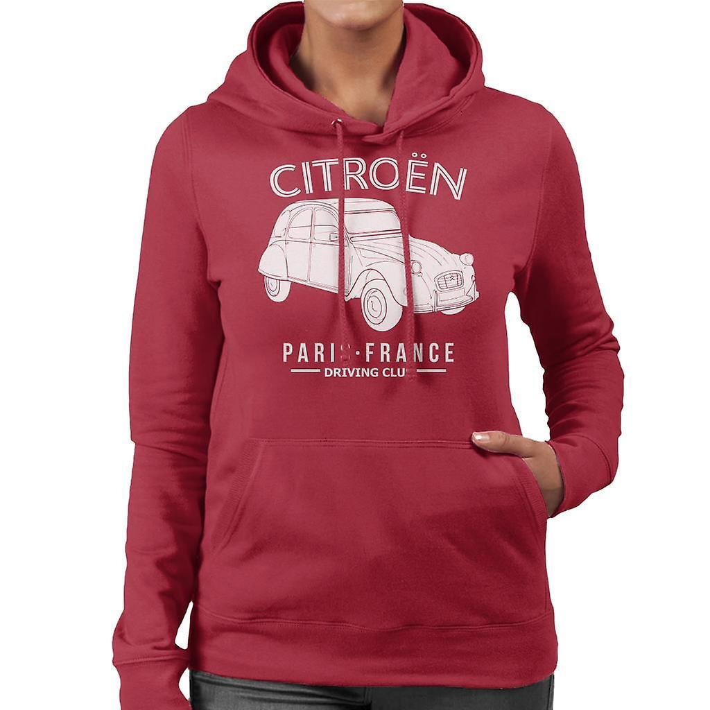 Citro�n Citroen Driving Club White 2CV Paris France Women's Hooded Sweatshirt Cherry Red XX-Large