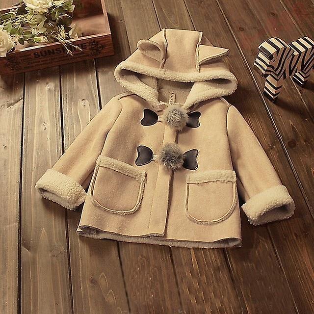 Slowmoose Winter Baby Outerwear Hooded Parkas Infant Jackets Warm Cotton Light Brown 24M