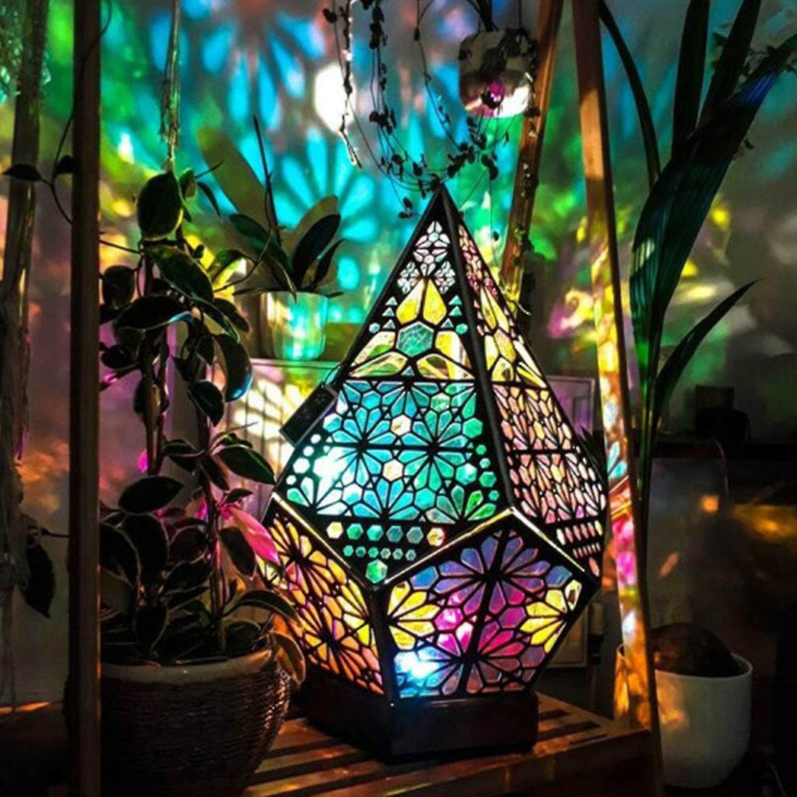 Tianzun Bohemian Light Star Large Led Floor Lamp, Geometric Retro Diamond Floor Decorative Lamp Indoor Home Decor