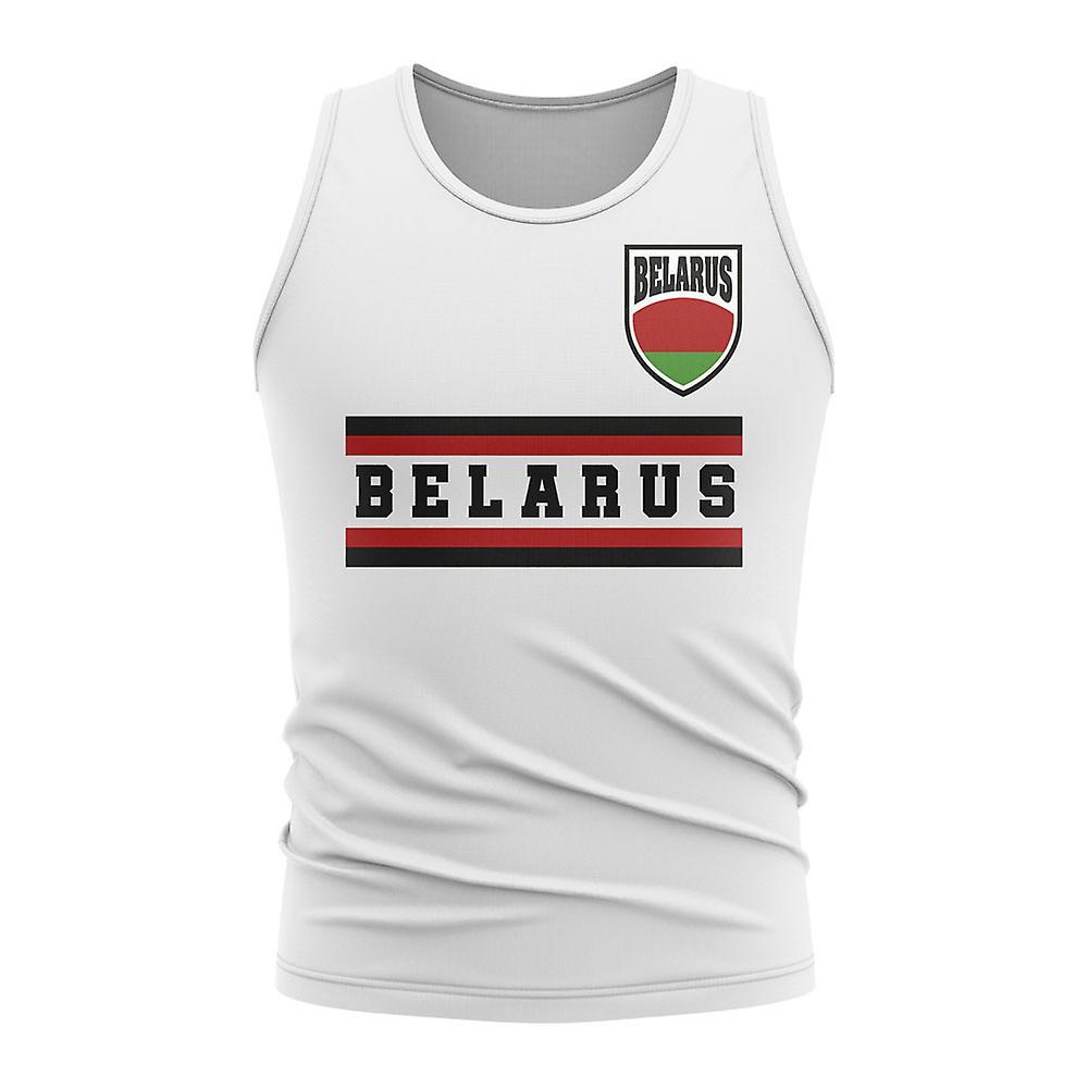 UKSoccerShop Belarus Core Football Country Sleeveless Tee (White) Womens XXL (Size 18 - 40 inch Chest)