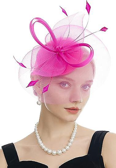 Liangnv Women's Fascinators Hat For Tea Party Church Cocktail, Feathers Veil Headband With Hair Clip black