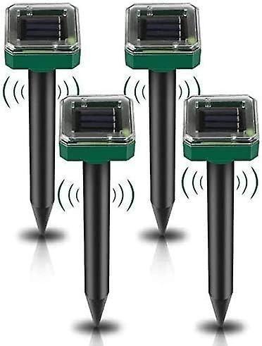 unbrand Ultrasonic Solar Mole Repeller 4 Pack, Solar Mouse Repeller Outdoor, Solar Powered Mole Repellents F