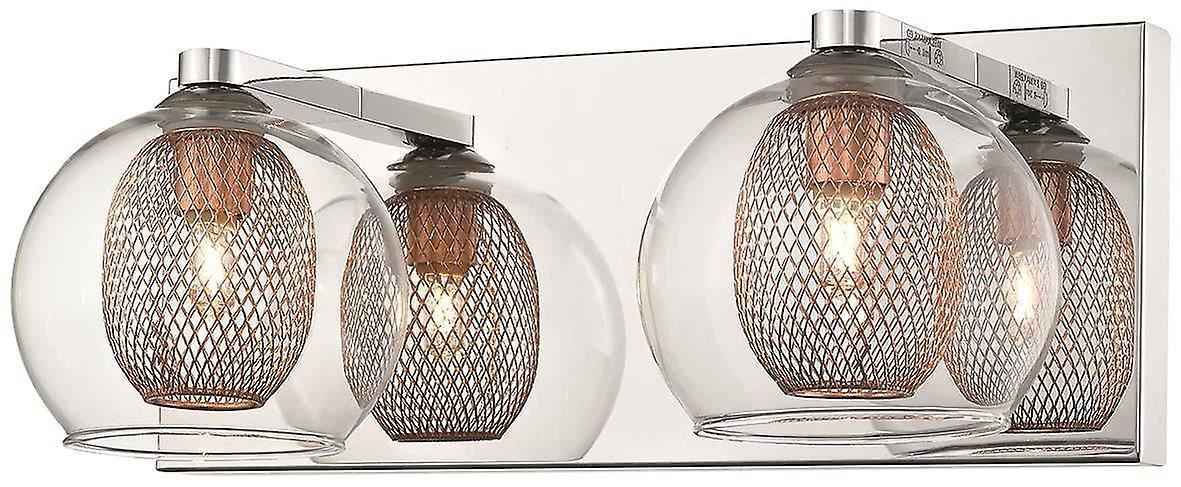 Spring 2 Light Indoor Wall Light Mesh Chrome Copper G9