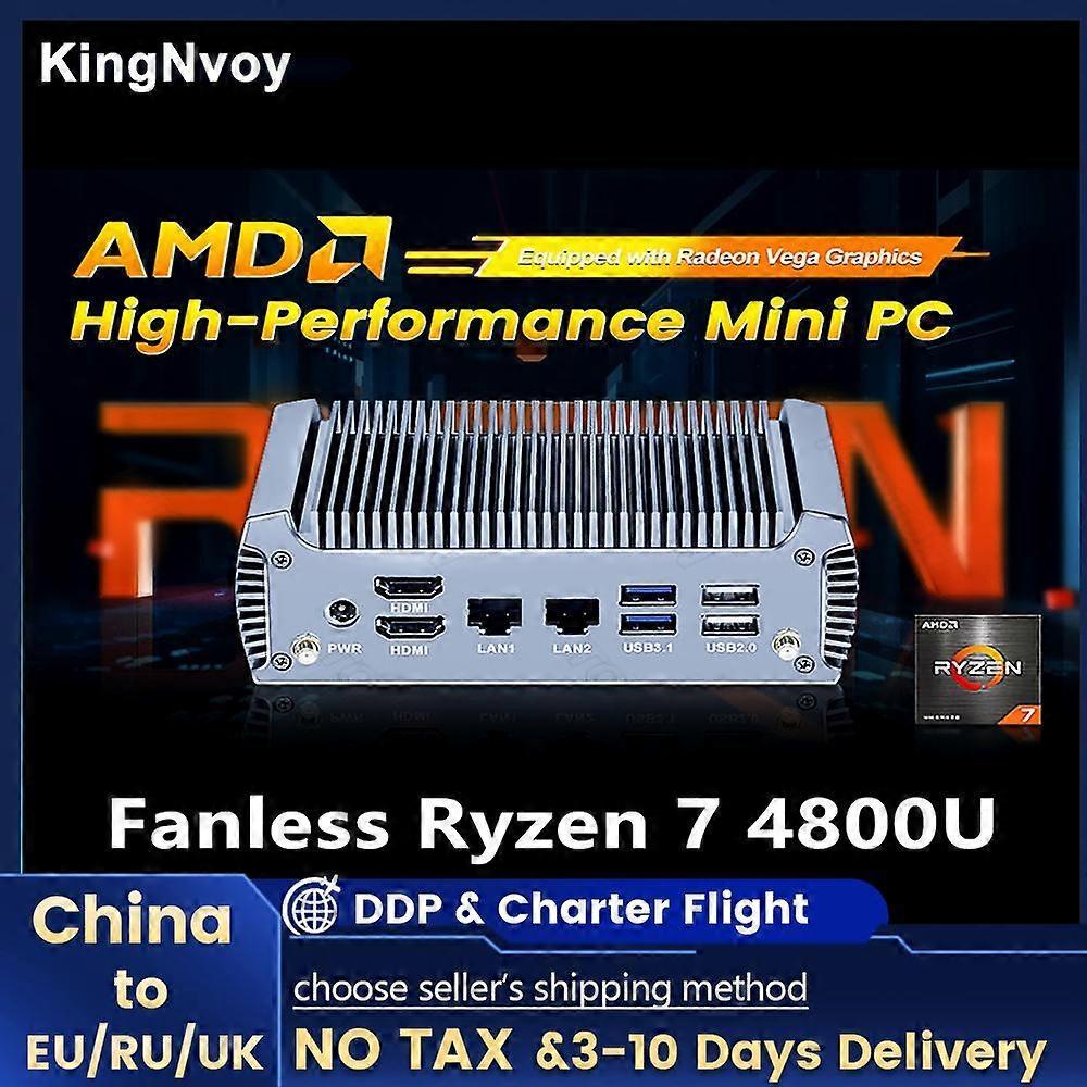 Carrep Kingnvoy Mini Pc  Amd Ryzen 7 4800u 4700u Fanless Nuc Barebone Desktop Computer 4k Dual Hd Win11/10 Htpc Gaming Pc Wifi6 Bt5.2 No Ram No HD ...