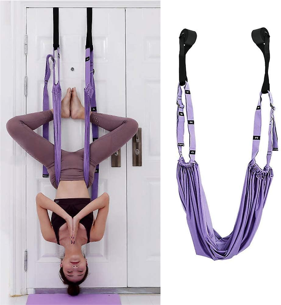 Dawnell Aerial Yoga Strap Yoga Hammock Yoga Swing Anti-gravity Stretch Band For Inversion Exercises Flexibility For Pilate Yoga Lovers Purple