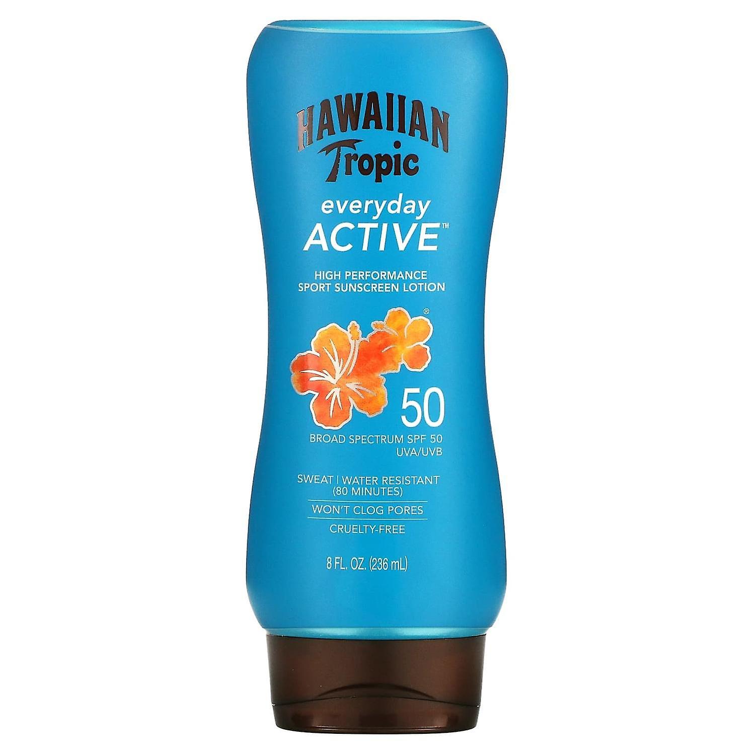 Hawaiian Tropic, High Performance Sport Sunscreen Lotion, SPF 50, Light Tropical, 8 fl. oz (236 ml)