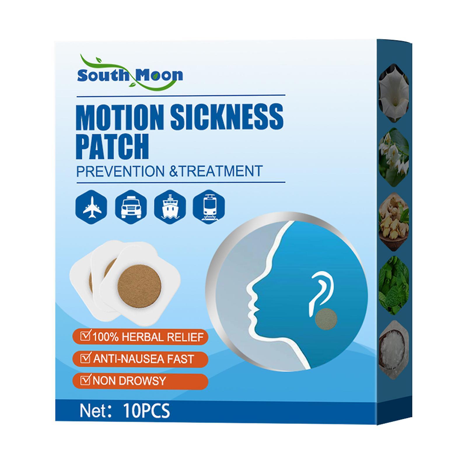 South Moon 10pcs/box Motion Sickness Patches Herbal Relief Non Drowsy Travel Carry Relieves Dizziness Vomiting