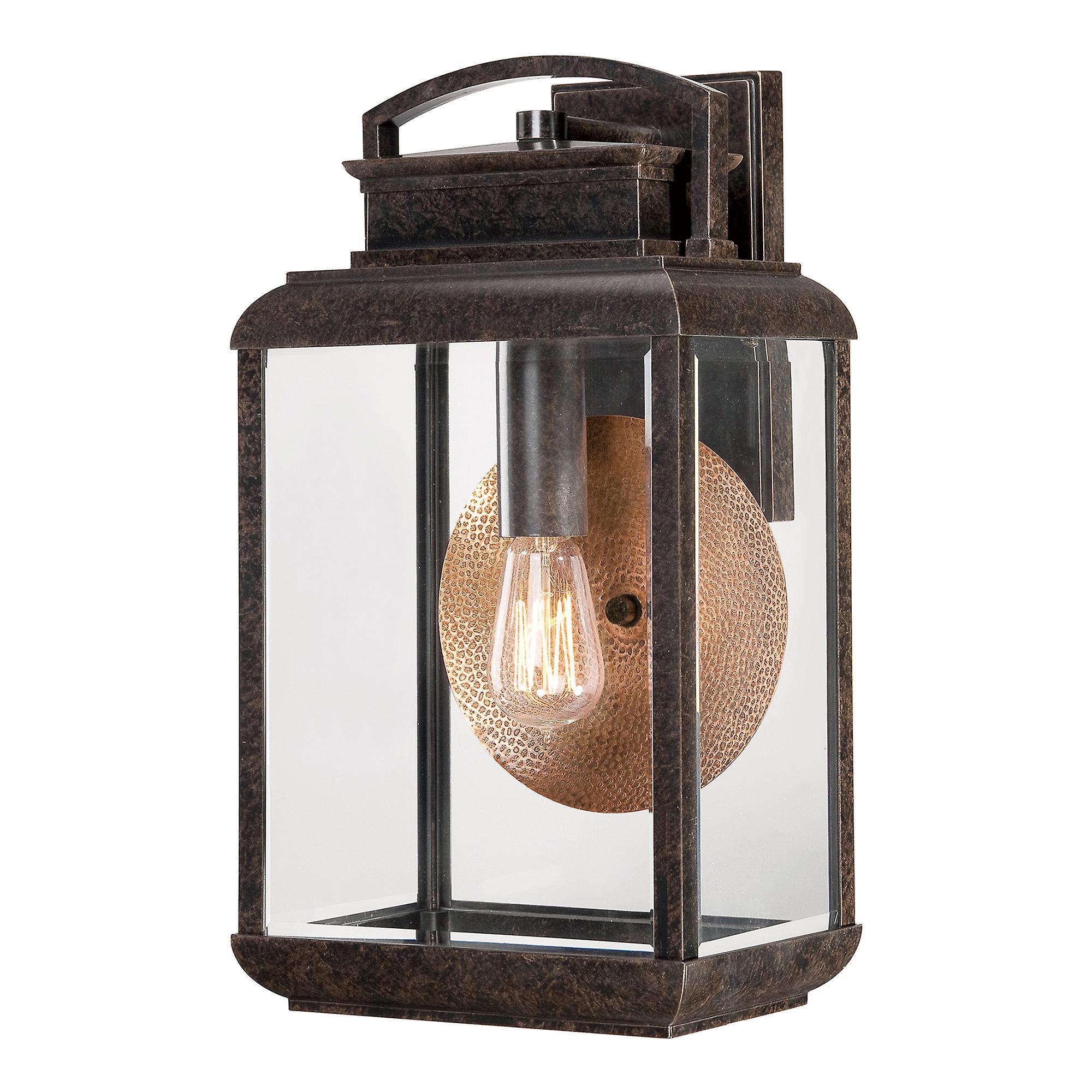 Byron 1 Light Outdoor Large Wall Lantern Light Imperial Bronze IP44 E27