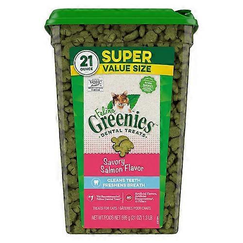 Greenies  Feline Natural Dental Treats Tempting Salmon Flavor, 21 oz (Pack of 1)