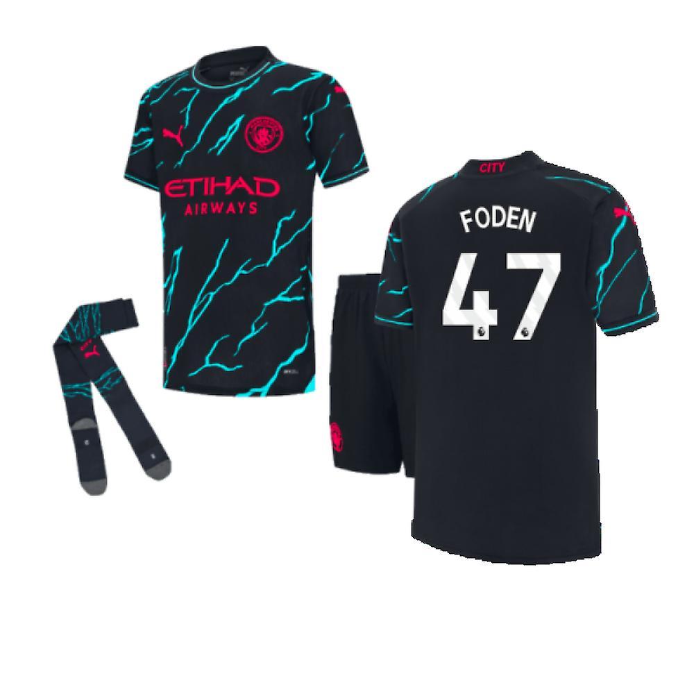 Puma 2023-2024 Man City Third Mini Kit (FODEN 47) Navy 3-4 Years