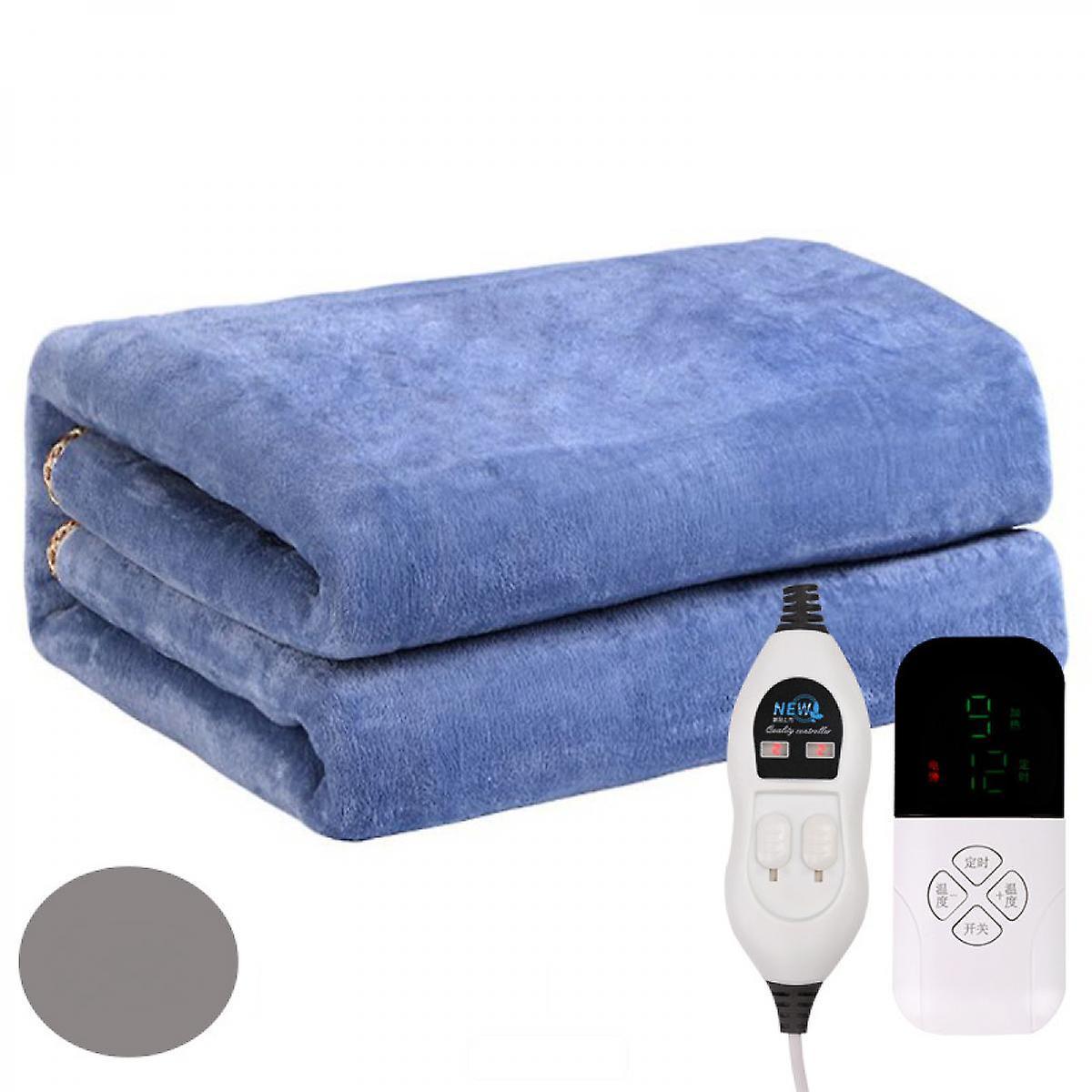 Oski Heated Blanket Electric Throw - Soft Ribbed Fleece Fast Heating Electric Blanket with 9 Heating Levels  ( Dark Grey)