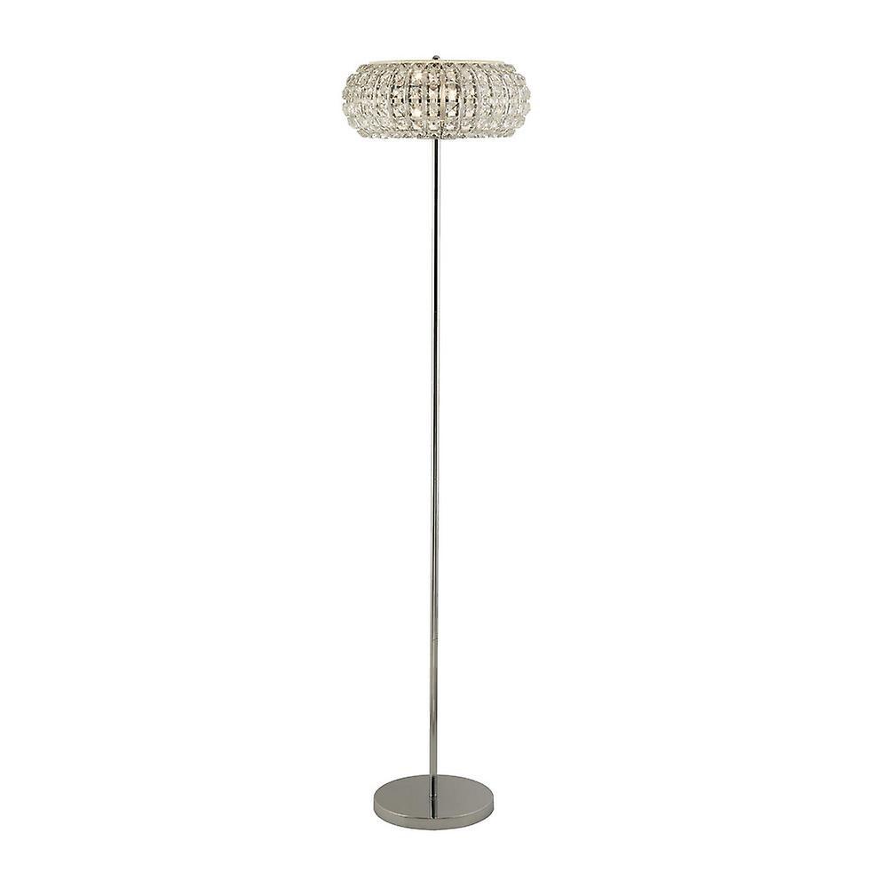 Searchlight Lighting Marilyn 3 Light Chrome Floor Lamp with Crystal Glass, Crystal Sand Diffuser