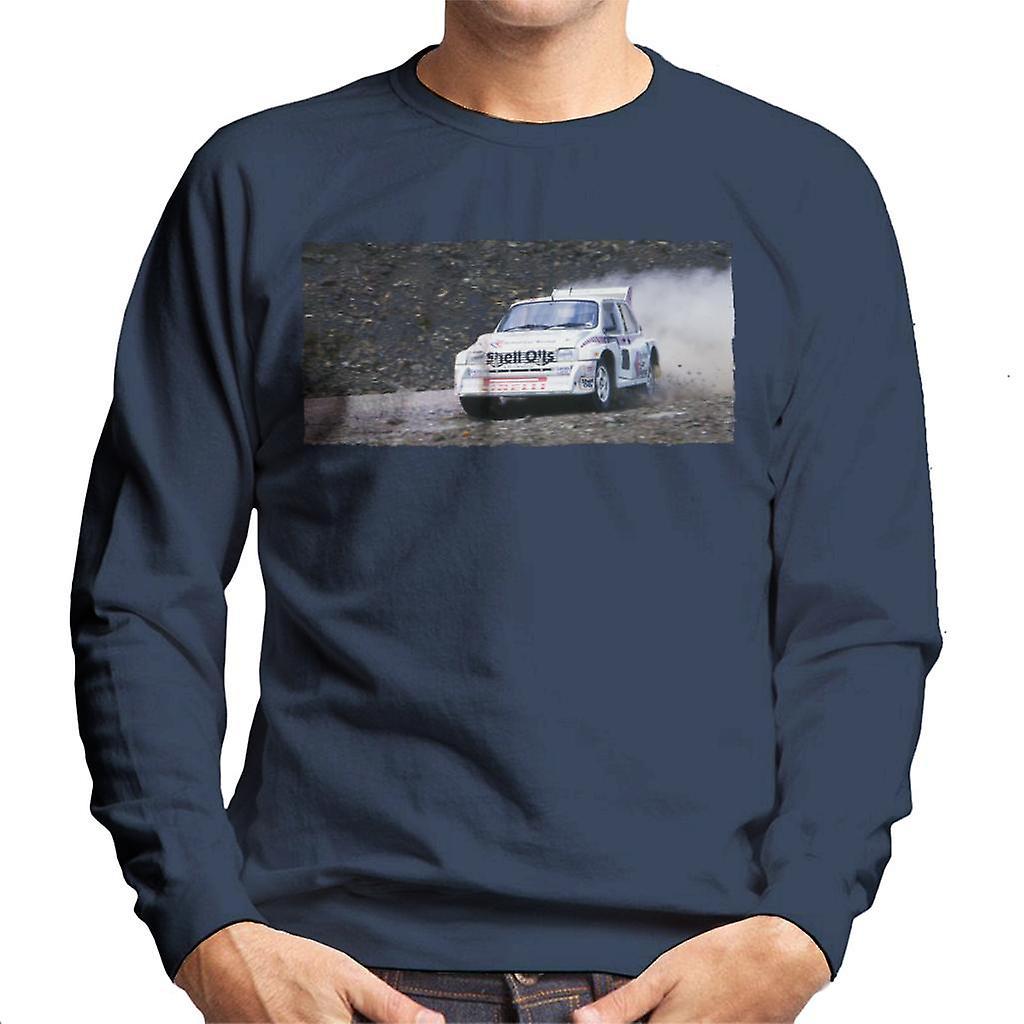 MG Metro 6R4 Drifting British Motor Heritage Men's Sweatshirt Navy Blue Small