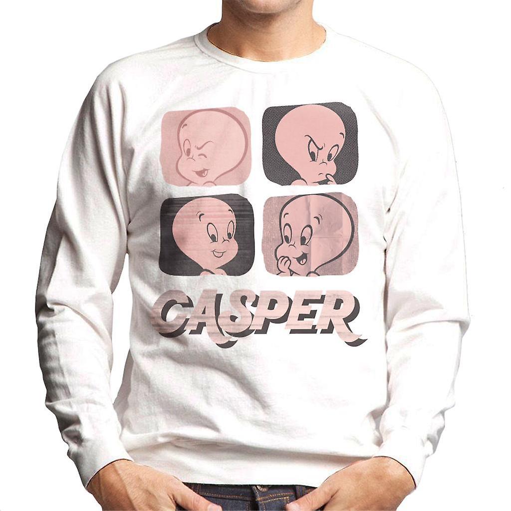 Casper The Friendly Ghost Facial Expressions Men's Sweatshirt White Large