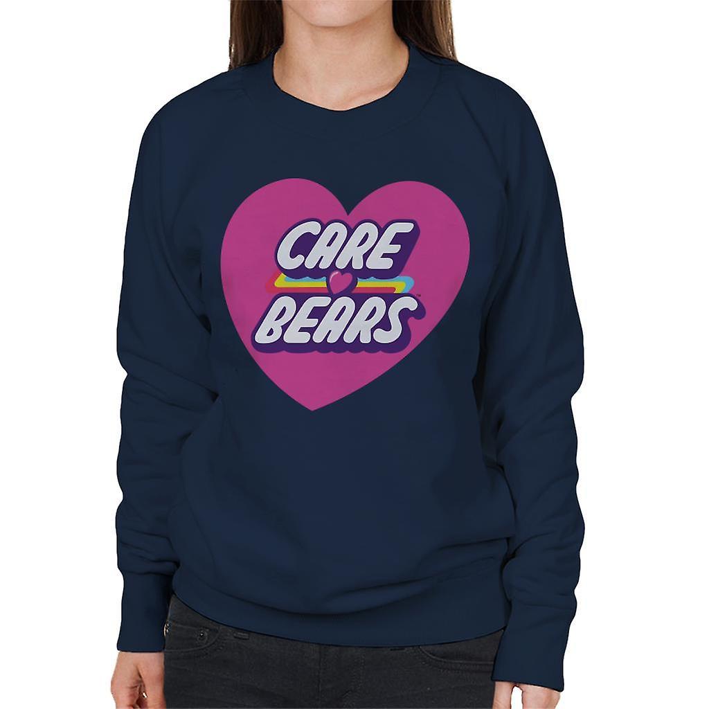 Care Bears Unlock The Magic Pink Heart Women's Sweatshirt Navy Blue Small