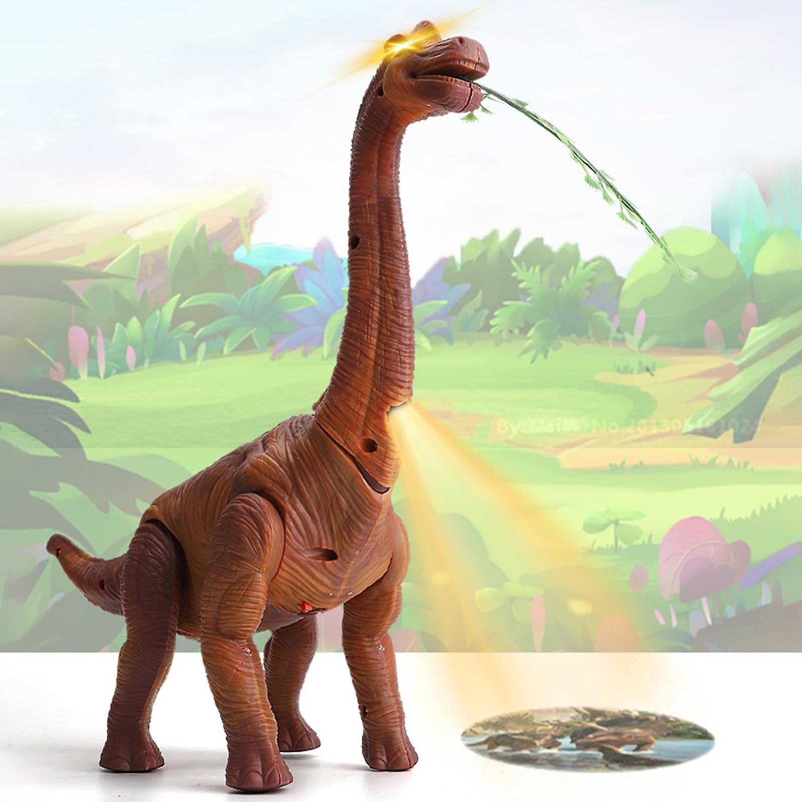 Flye Dinosaur Toys Walk With And Lay Eggs Projection Brachiosaurus Simulation Model Toy Gifts For Boys And Girls Brown