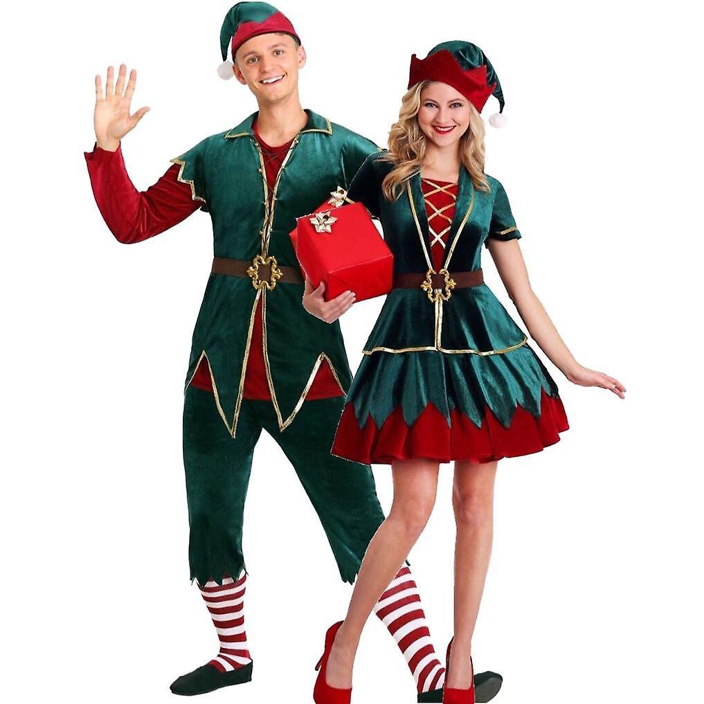 Moye Adult Christmas Elf Costume for men and women M