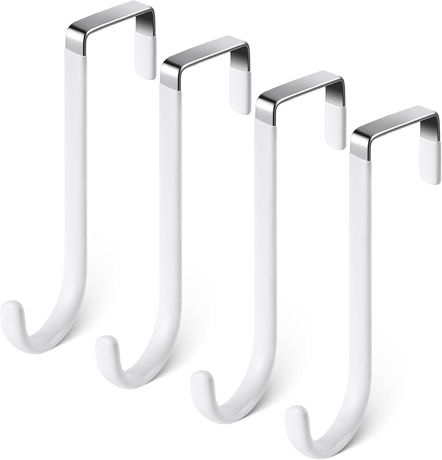 Yuzee Over Door Hooks, 4pcs Heavy-duty Over Door Hanger, Stainless Steel Coat Hooks Wall Mounted For Doors, Bedroom, Bathroom, Wardrobe