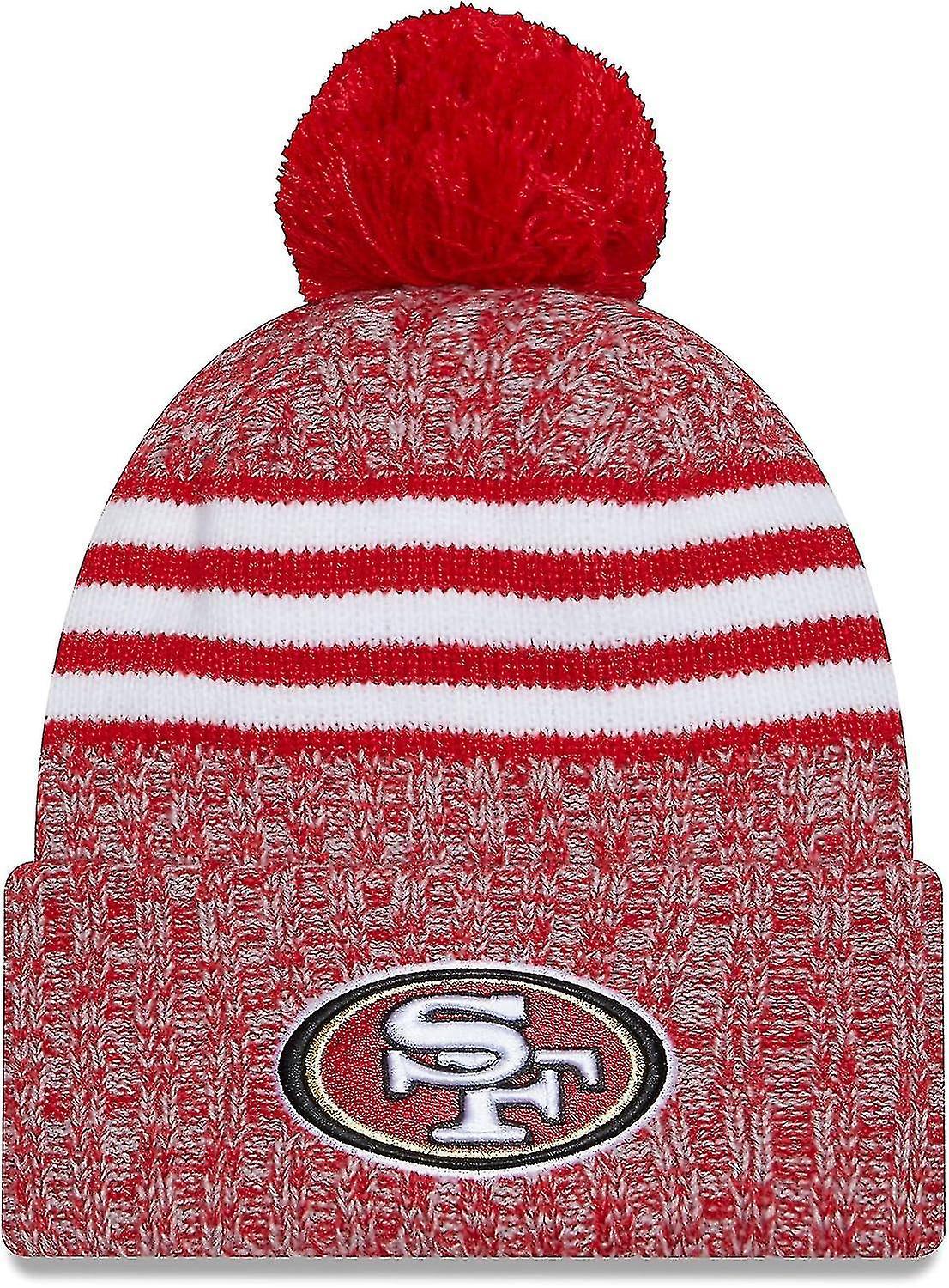 Aswei Nfl Sideline Sport Knit Hat American Football 2023/2024 Winter Hat With Pom Pom One Size All Teams SportKnit to Chief-Red31890