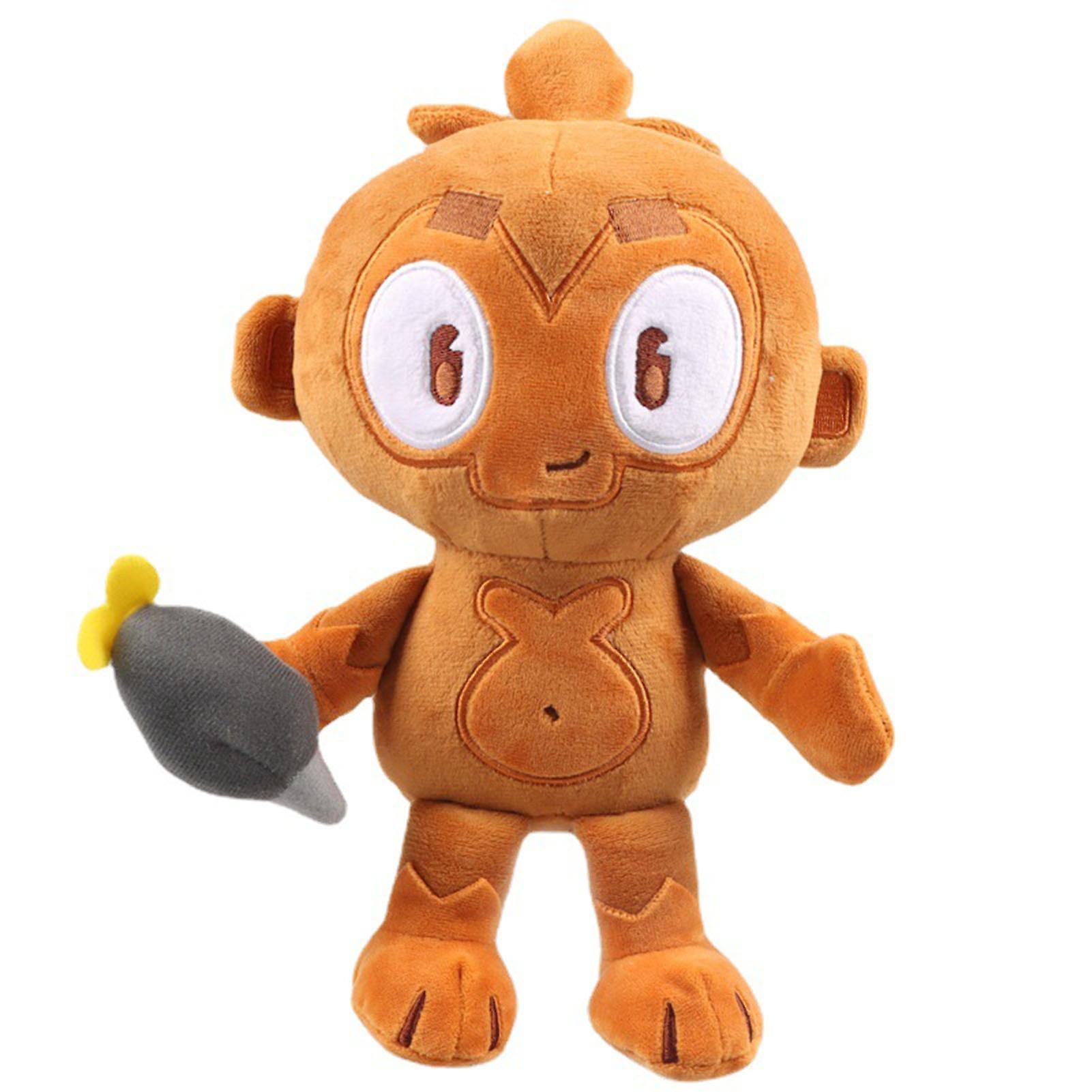 Remorui Bloons TD6 Game Doll Collectable Three-dimensional Facial Expression Fade-less Cartoon Game Plush Figure Dart Monkey for Decor Brown