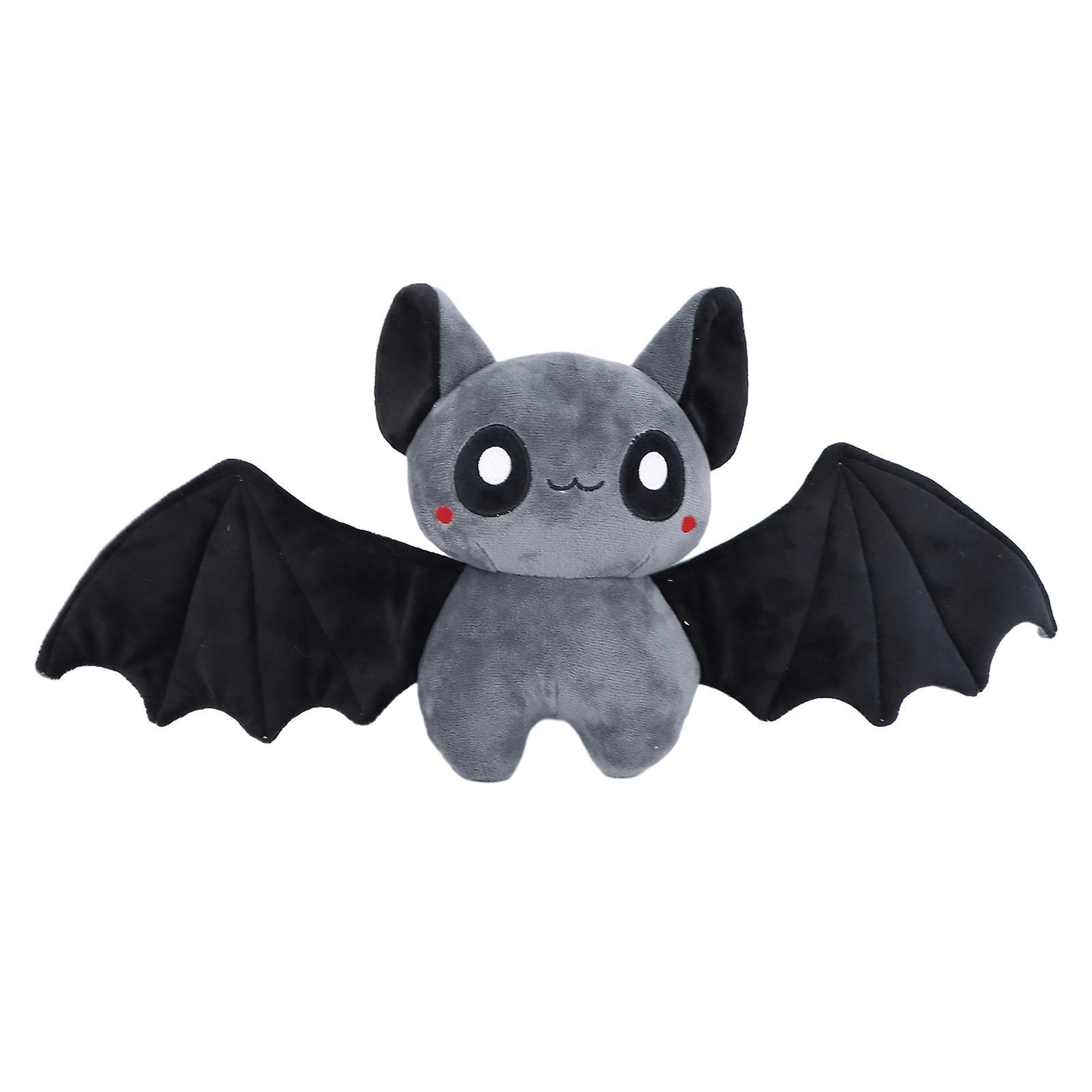 wirlsweal Halloween Bat Plush Toy Adorable Appearance Vivid Expressions Fully Filled Stuffed Animal Toy Sofa Ornament Grey