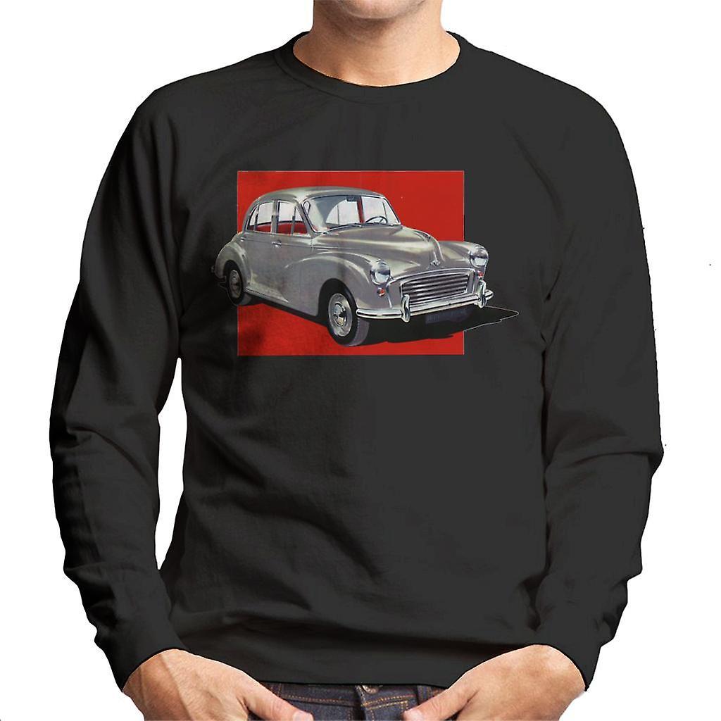 Morris Minor Red Background British Motor Heritage Men's Sweatshirt Black X-Large