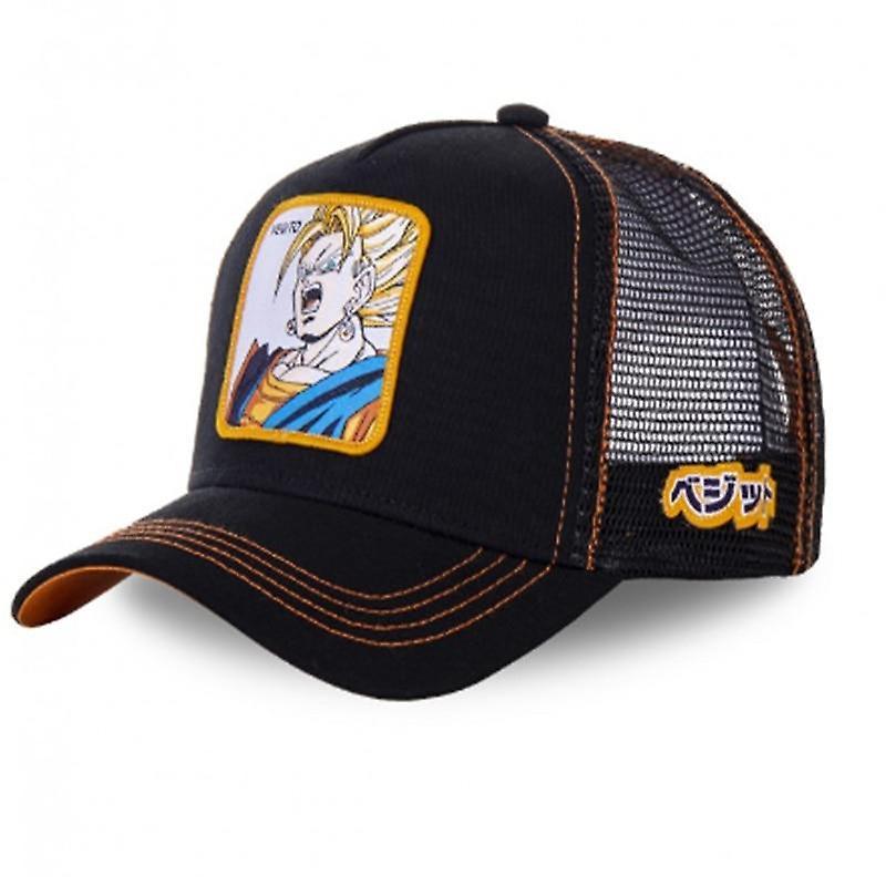 Slowmoose Newest Dragon Ball Hat, All Styles Mesh Cap High Quality Curved Brim Trucker VEGITO 54cm-62cm